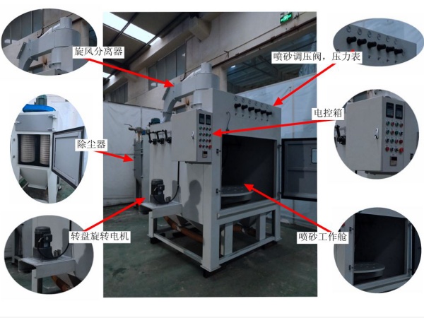鍍膜機(jī)配件噴砂清理機(jī)詳細(xì)圖